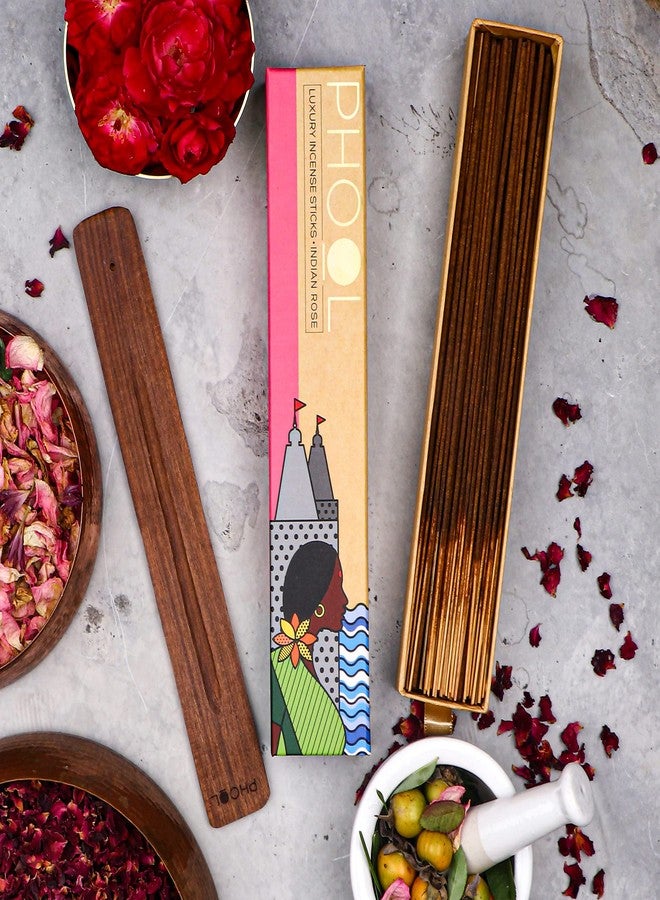 PHOOL LUXURY INCENSE Natural Floral Incense Sticks (Bundle Pack Of 4) I 4 Fragrances - Indian Rose, Lavender, Nagchampa, Tuberose I 100% Organic Agarbatti | Pooja Essentials - Image 3